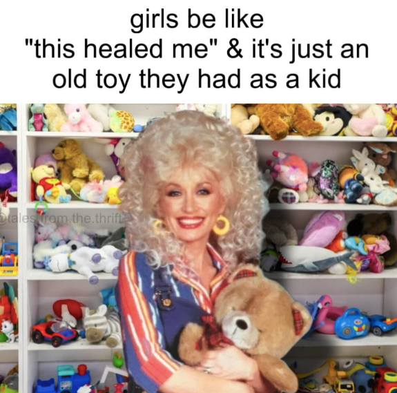 girls be like "this healed me" & it's just an old toy they had as a kid tales from.the.thrift