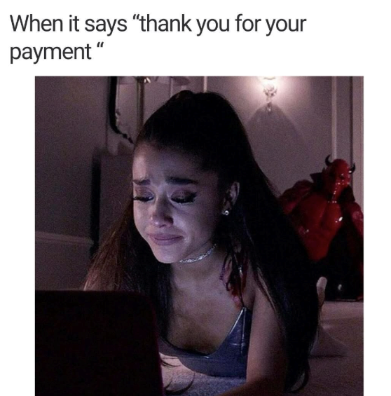 When it says "thank you for your payment"