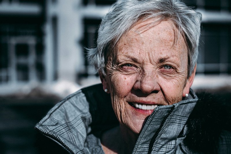 smiling elderly woman