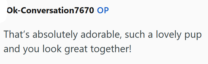 Ok-Conversation7670 OP That's absolutely adorable, such a lovely pup and you look great together!