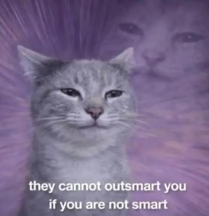 they cannot outsmart you if you are not smart