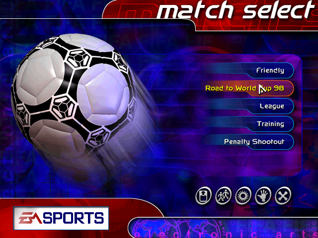 Cmnmatch select AFIFA FA FA EA SPORTS Friendly Road to World Up 98 League Training Penalty Shootout (x)