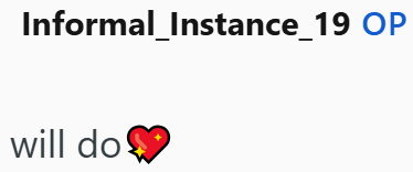 Informal_Instance_19 OP will do