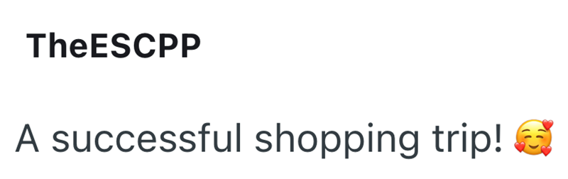 TheESCPP A successful shopping trip!