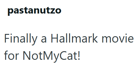 pastanutzo Finally a Hallmark movie for NotMyCat!