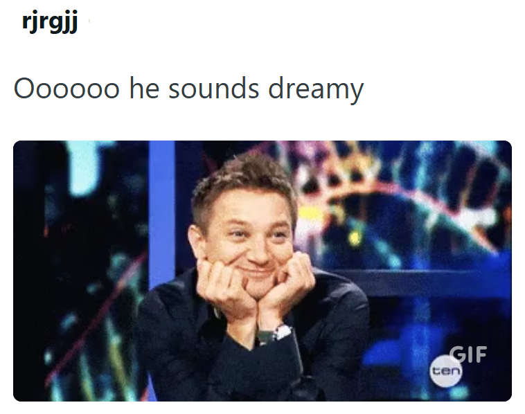 rjrgjj Oooooo he sounds dreamy GIF ten