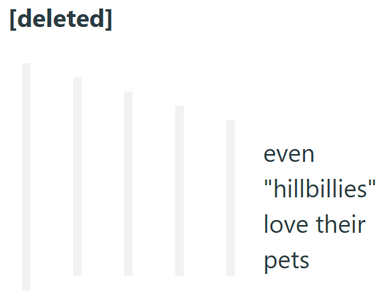 [deleted] even "hillbillies" love their pets