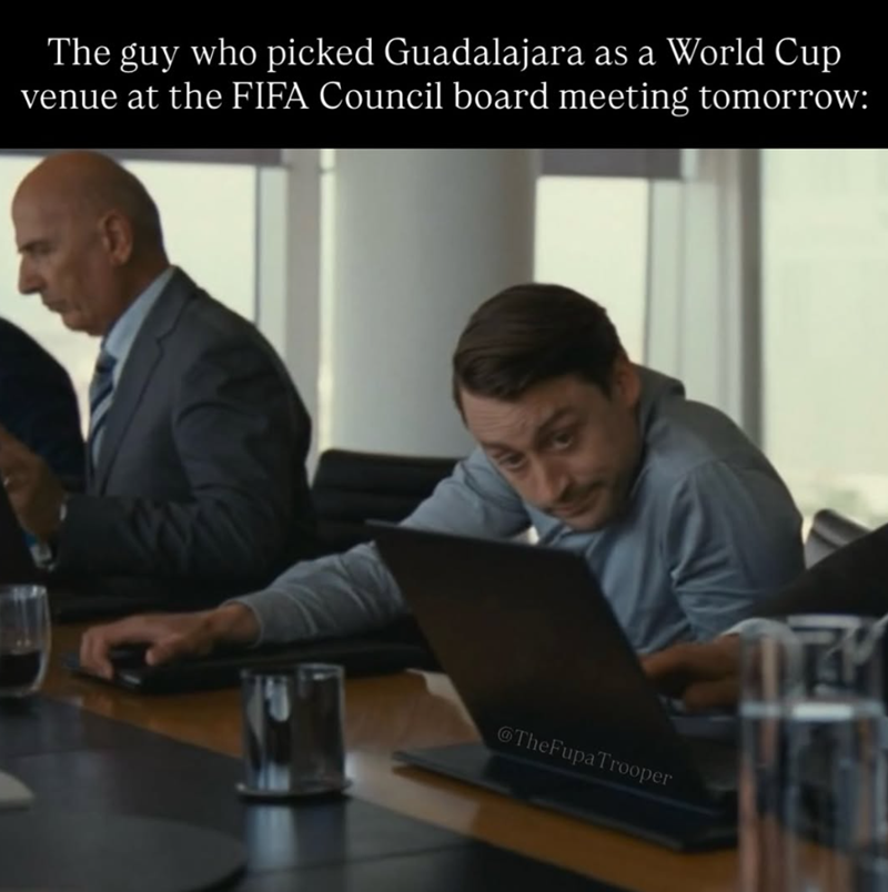 The guy who picked Guadalajara as a World Cup venue at the FIFA Council board meeting tomorrow: @TheFupaTrooper