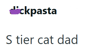 dickpasta S tier cat dad