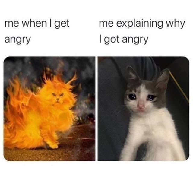 me when I get angry me explaining why I got angry