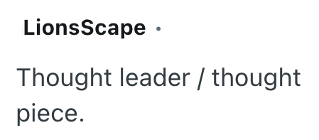 LionsScape ⚫ Thought leader/thought piece.