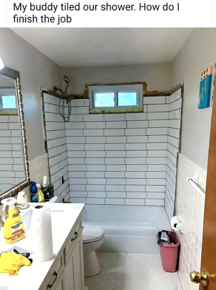 My buddy tiled our shower. How do I finish the job