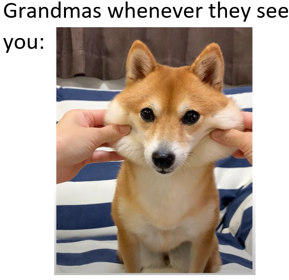 Grandmas whenever they see you: 7