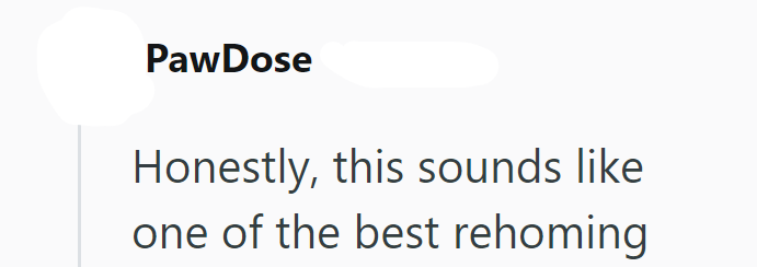 PawDose Honestly, this sounds like one of the best rehoming
