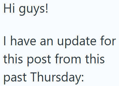 Hi guys! I have an update for this post from this past Thursday:
