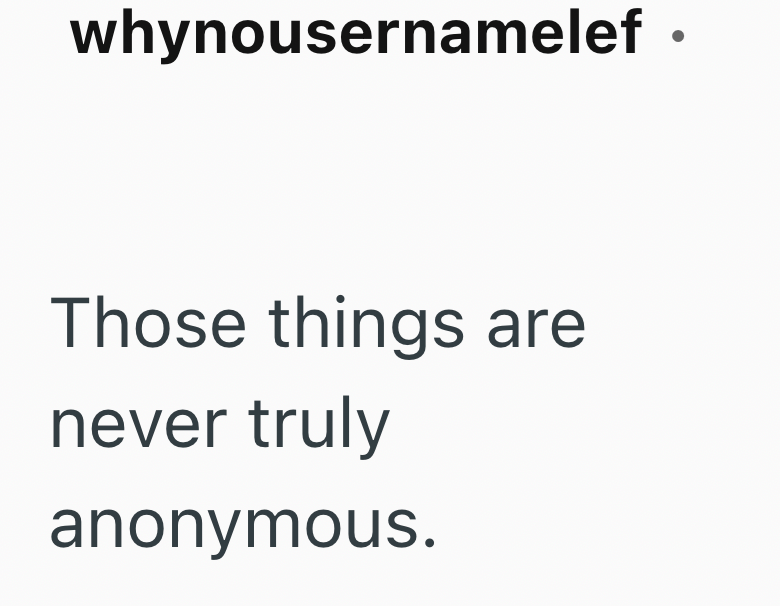 whynousernamelef⚫ Those things are never truly anonymous.