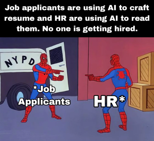 Job applicants are using Al to craft resume and HR are using Al to read them. No one is getting hired. NYPD *Job Applicants HR*