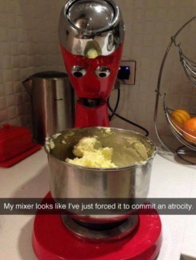My mixer looks like I've just forced it to commit an atrocity.