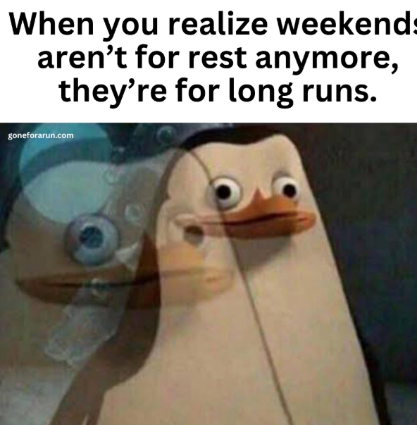When you realize weekends aren't for rest anymore, they're for long runs. goneforarun.com