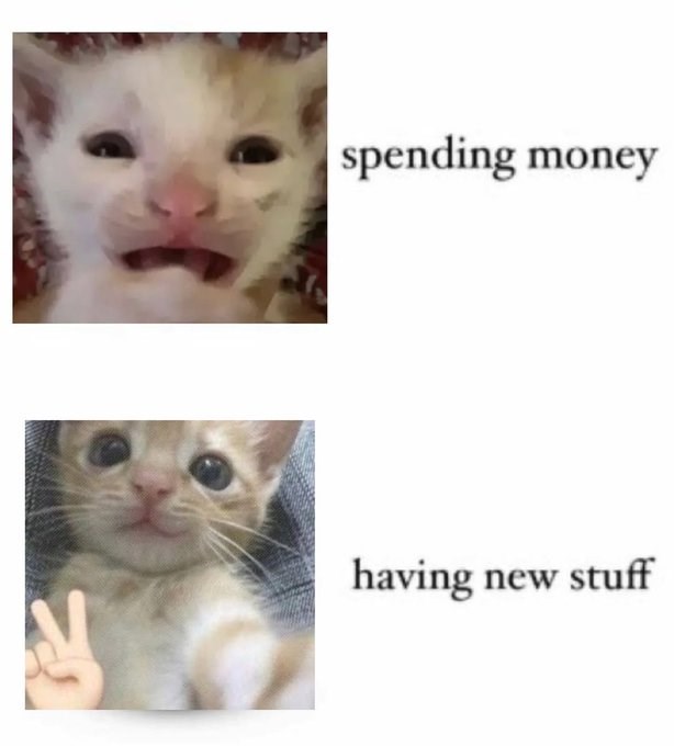 spending money having new stuff