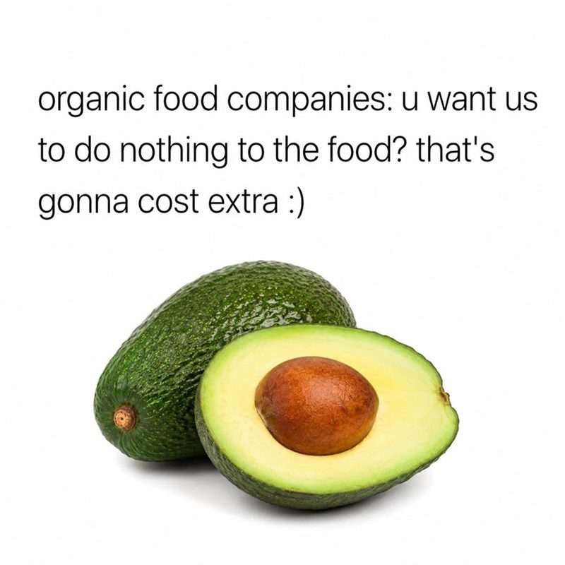 organic food companies: u want us to do nothing to the food? that's gonna cost extra :)
