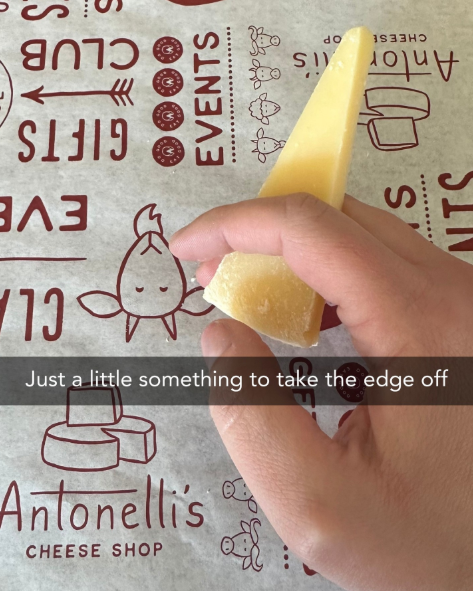 CLUB 《 CLA GIFTS EVE EVENTS Antori's CHEESE OP S Just a little something to take the edge off Antonelli's CHEESE SHOP