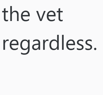 the vet regardless.
