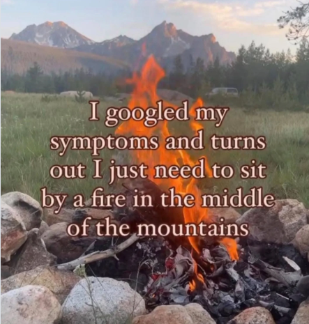 I googled my symptoms and turns out I just need to sit by a fire in the middle of the mountains