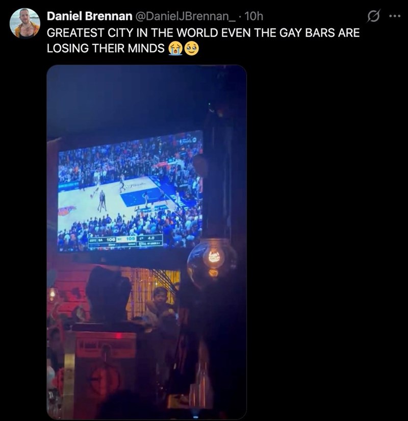 Daniel Brennan @DanielJBrennan_ • 10h . GREATEST CITY IN THE WORLD EVEN THE GAY BARS ARE LOSING THEIR MINDS SA 106