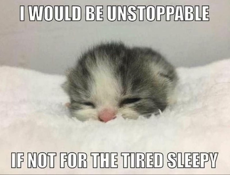 I WOULD BE UNSTOPPABLE IF NOT FOR THE TIRED SLEEPY