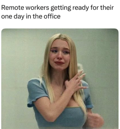 Remote workers getting ready for their one day in the office