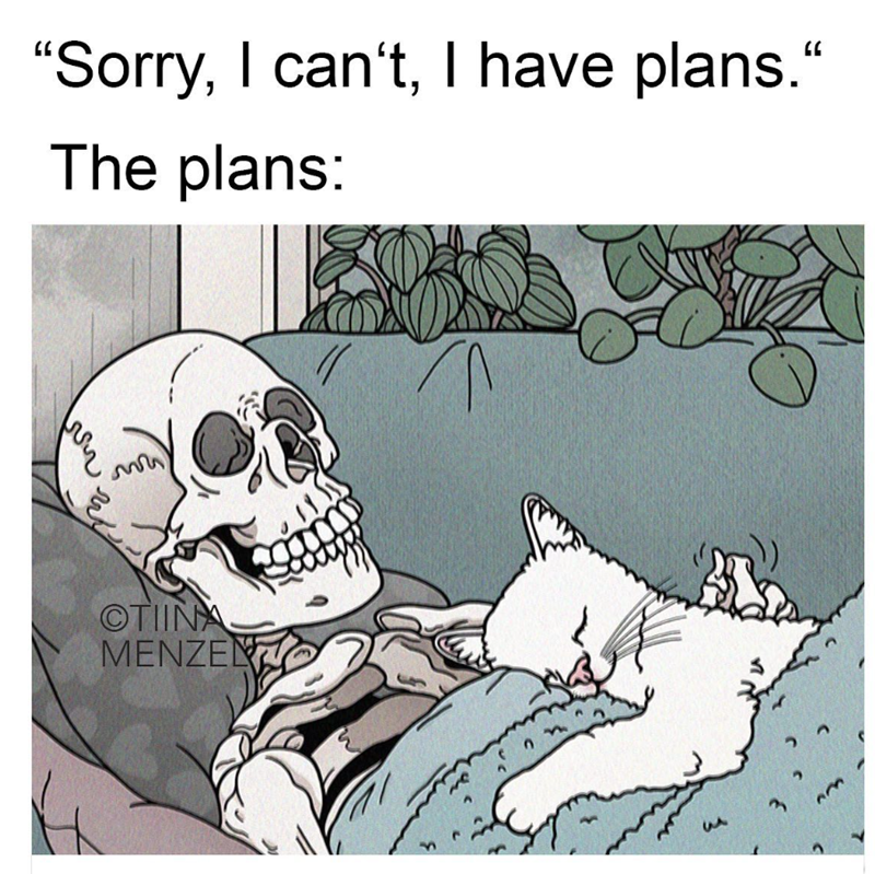 “Sorry, I can't, I have plans." The plans: ww мы OTIINA MENZEN 3