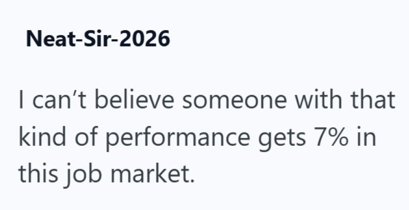 Neat-Sir-2026 I can't believe someone with that kind of performance gets 7% in this job market.