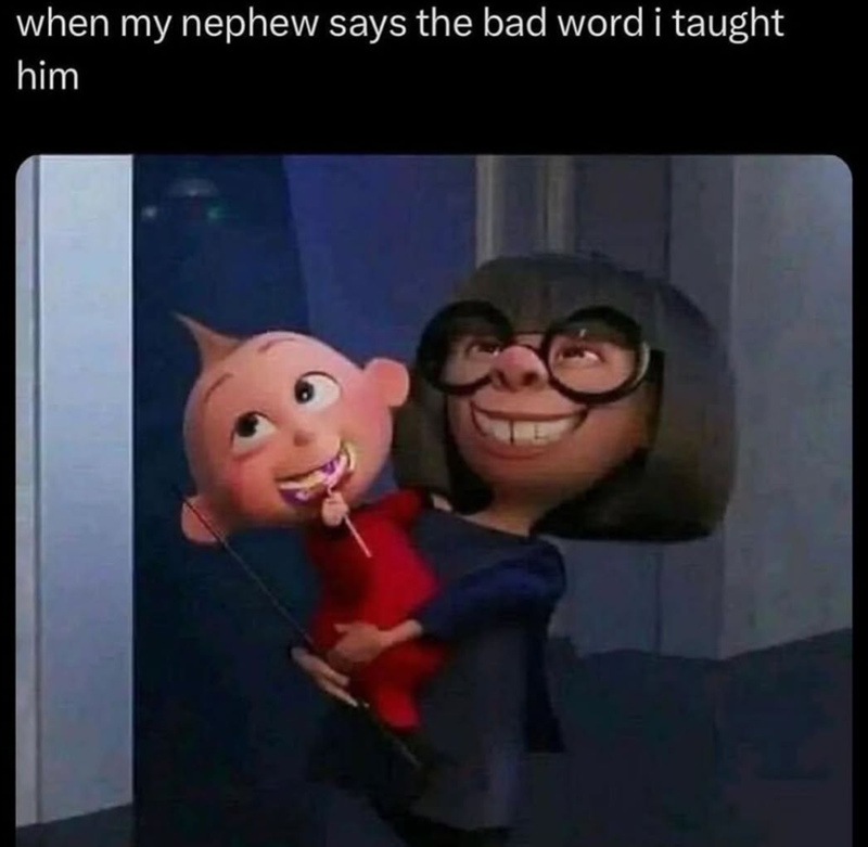 when my nephew says the bad word i taught him