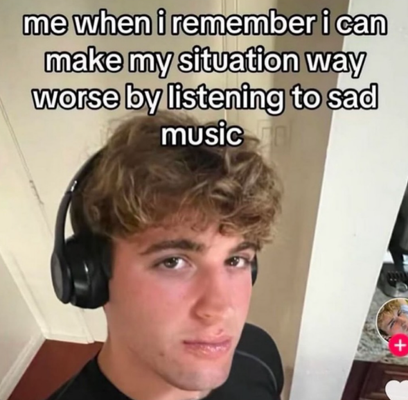 me when i remember i can make my situation way worse by listening to sad musica +