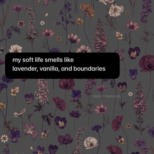 O my soft life smells like lavender, vanilla, and boundaries alhalhsharmon lee
