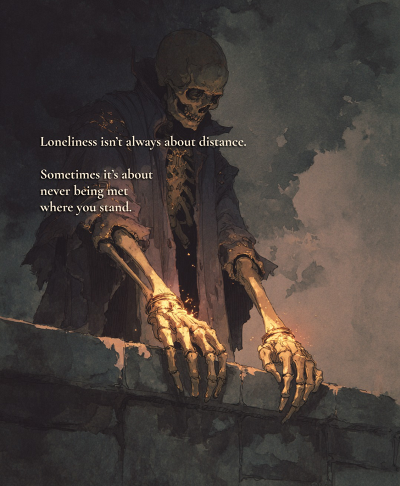 Loneliness isn't always about distance. Sometimes it's about never being met where you stand.