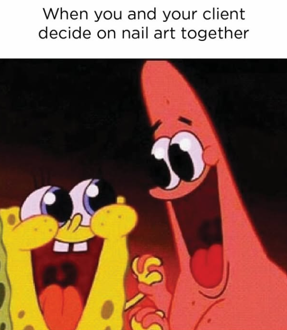 When you and your client decide on nail art together