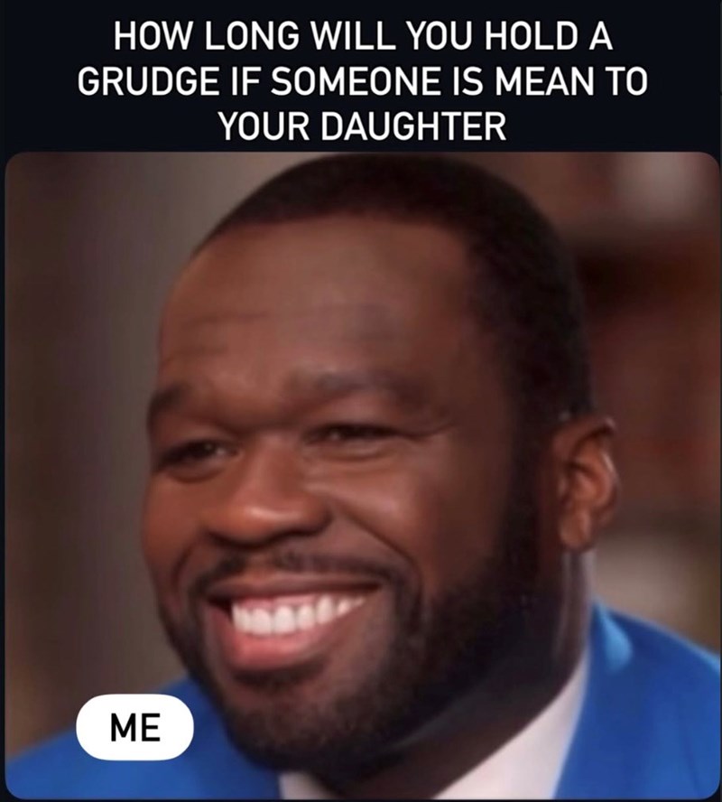 HOW LONG WILL YOU HOLD A GRUDGE IF SOMEONE IS MEAN TO YOUR DAUGHTER ME