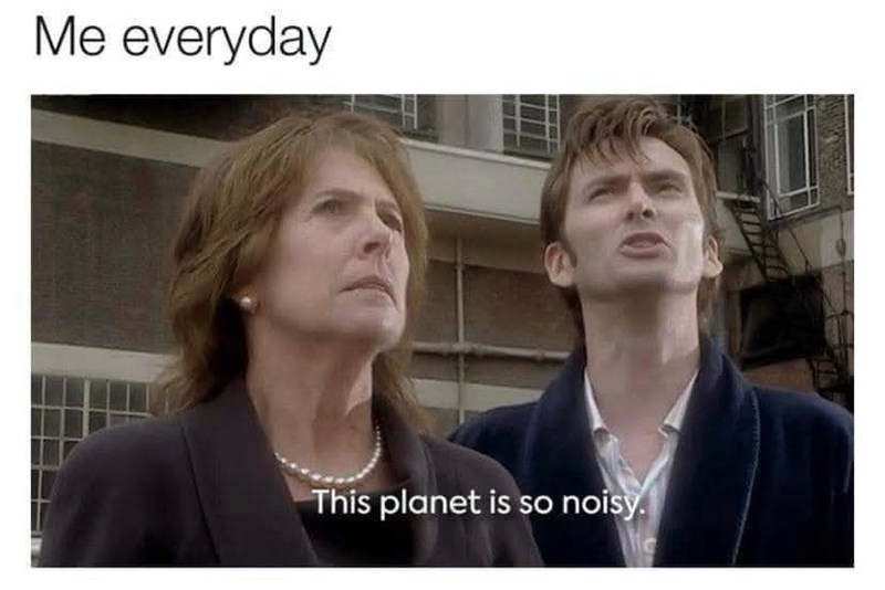 Me everyday This planet is so noisy.