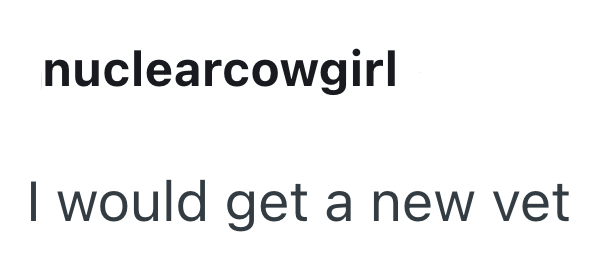 nuclearcowgirl I would get a new vet