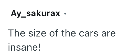 Ay_sakurax. The size of the cars are insane!