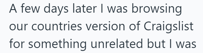 A few days later I was browsing our countries version of Craigslist for something unrelated but I was