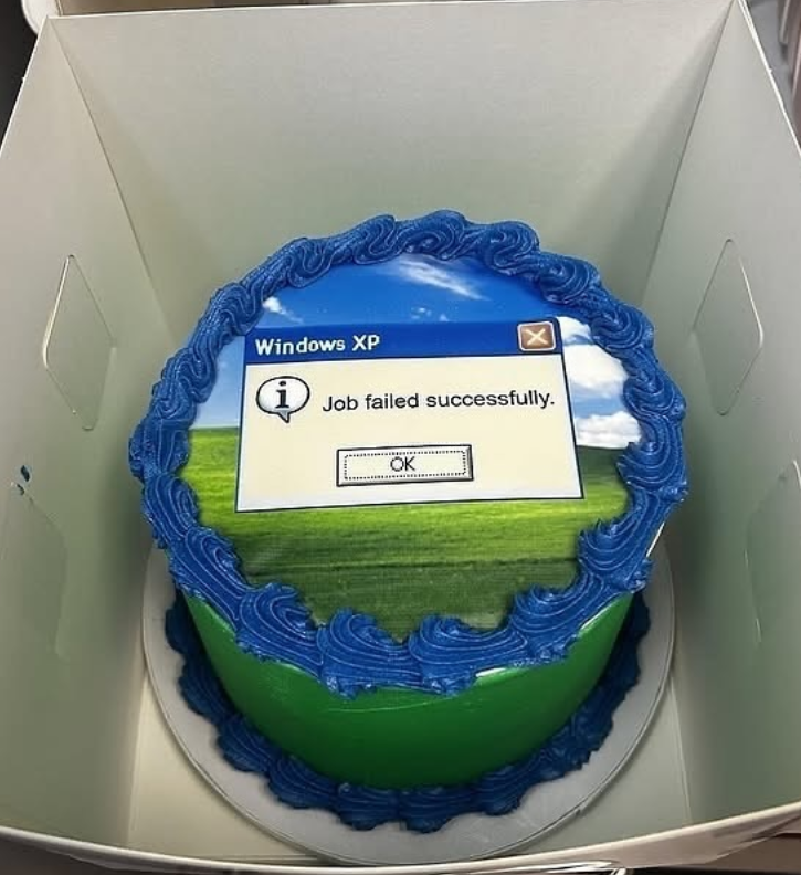 Windows XP i Job failed successfully. OK