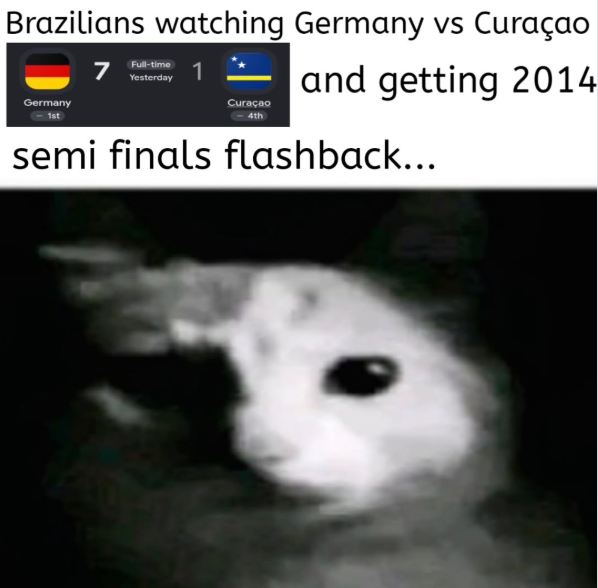 Brazilians watching Germany vs Curaçao 7 Full-time Yesterday and getting 2014 Germany Curaçao semi finals flashback...