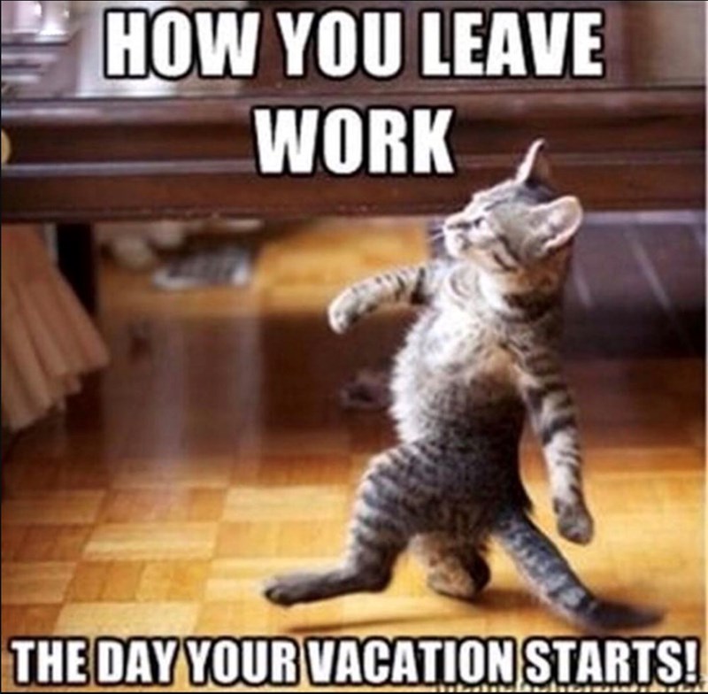 HOW YOU LEAVE WORK THE DAY YOUR VACATION STARTS!