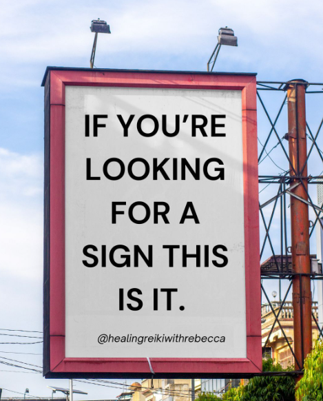IF YOU'RE LOOKING FOR A SIGN THIS IS IT. @healingreikiwithrebecca AW