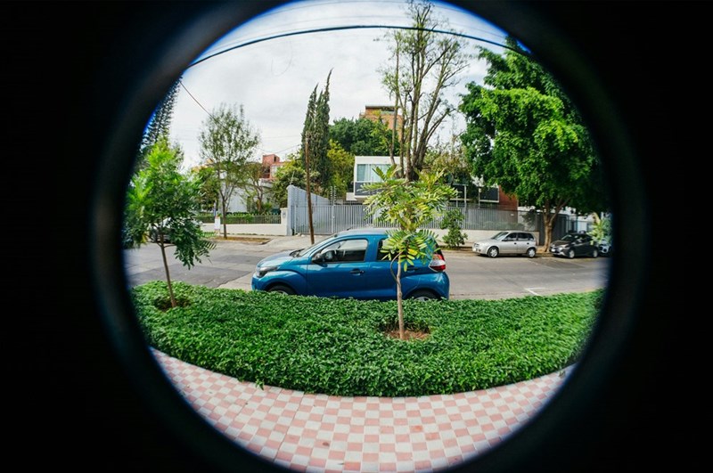 A view from a ring camera onto the street