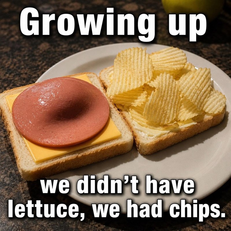 Growing up we didn't have lettuce, we had chips.