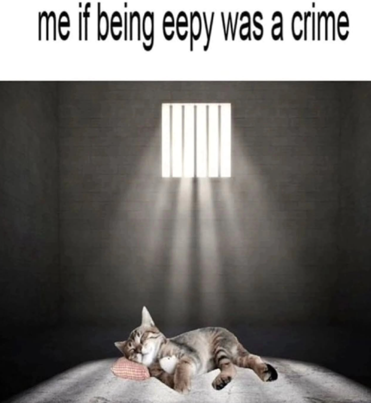 me if being eepy was a crime
